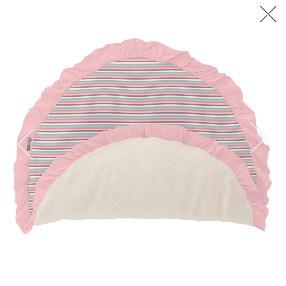 Kickee Pants- Print Sherpa-Lined Fluffle Playmat in Little Girl Pink Stripe